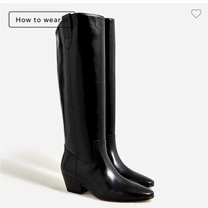 Brand new black j crew piper high knee boots in leather